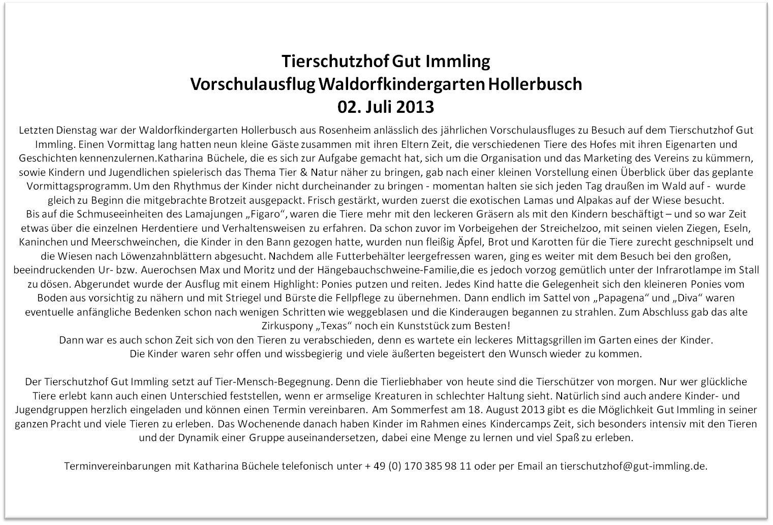 Waldorfkindergarten Text Waldorfkindergarten Text
